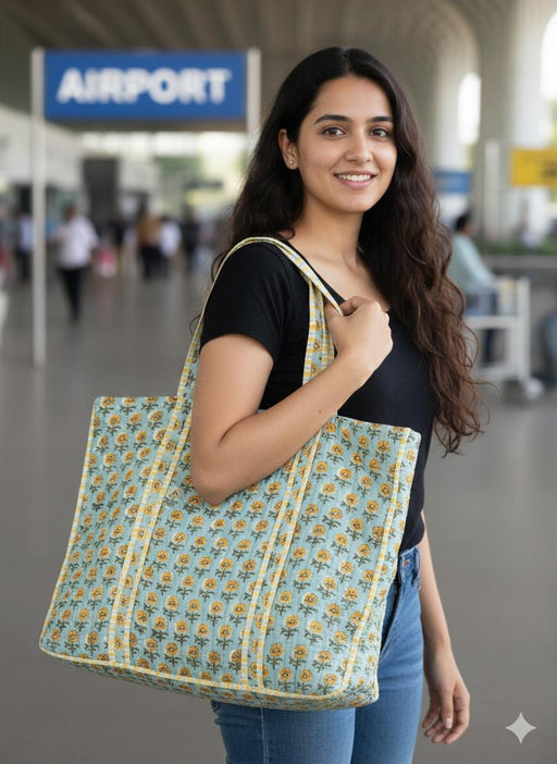 aenak-yellow-sunflower-quilted-cotton-zipper-travel-bag