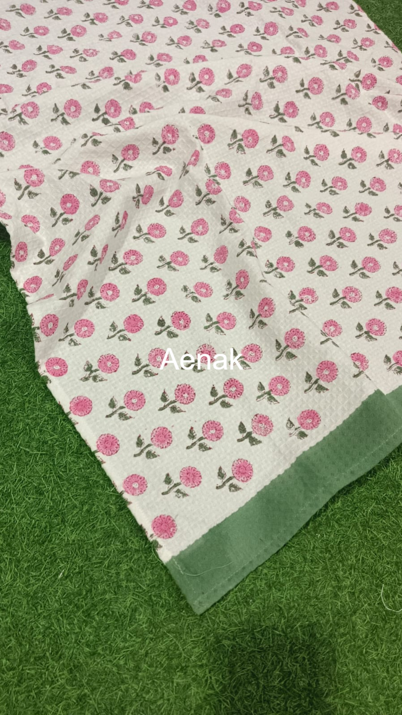 aenak-pink-madhumati-handblock-waffle-cotton-towel