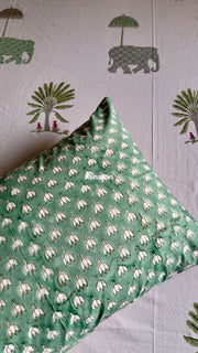aenak-green-elephant-handblock-premium-cotton-bedsheet-set