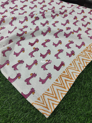 aenak-pink-giraffe-handblock-printed-waffle-cotton-bathing-towel