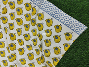 aenak-yellow-sparrow-handblock-printed-waffle-cotton-bathing-towel