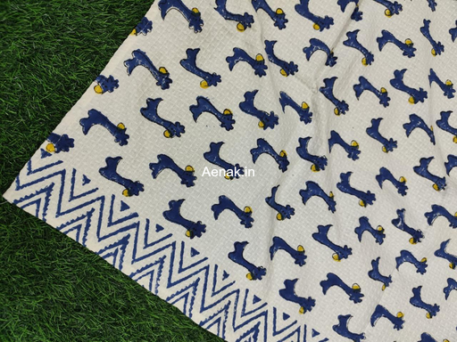 aenak-blue-dinosaur-handblock-printed-waffle-cotton-bathing-towel