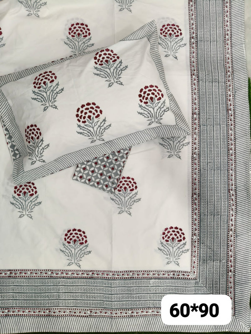 aenak-red-marigold-handblock-premium-cotton-bedsheet-set