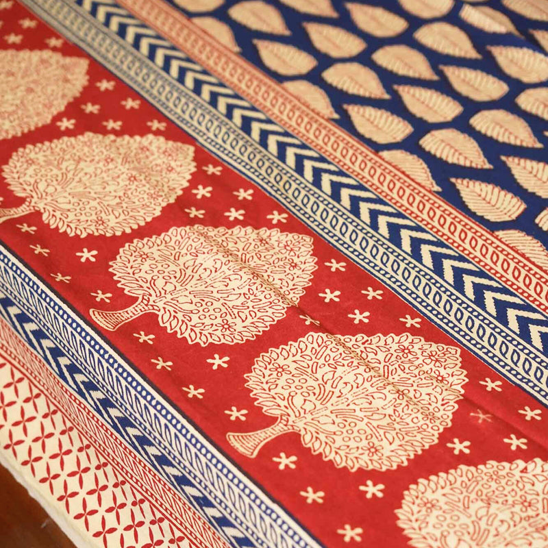 local-kala-kalamkari-blue-leaf-flat-i-fitted-bedsheet-90x108-inches