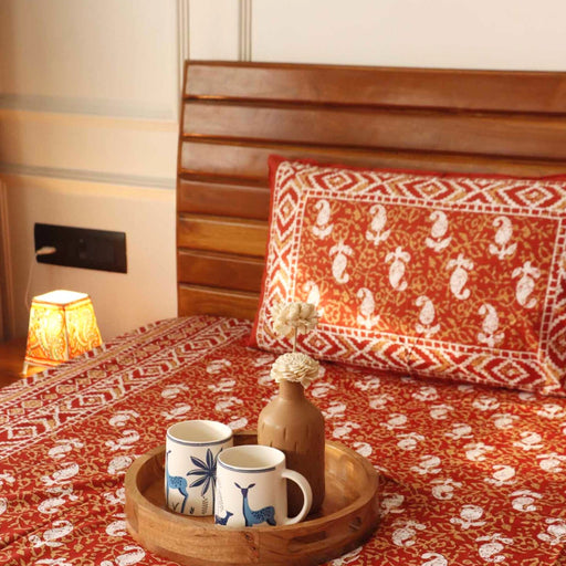 local-kala-dabu-orange-single-bed-bedsheet-60x90-inches