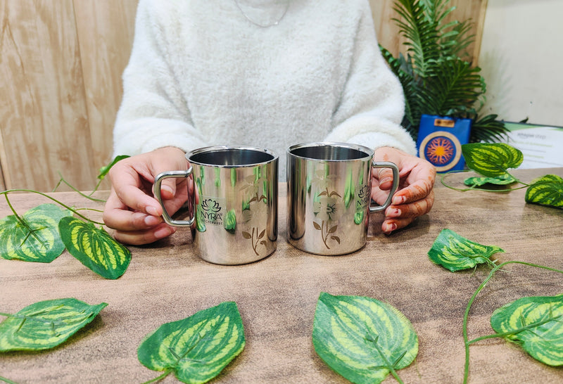 Stainless Steel Double-walled Mug/Cup Set – Coffee Mug
