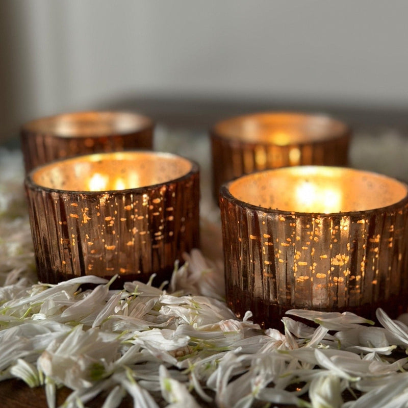 Nurture India Floral Mugs Two Tealight Gift Box 2-Piece Set
