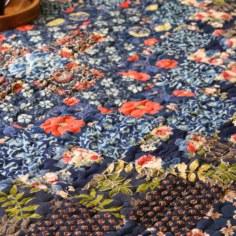 local-kala-rangeela-blue-a-patchwork-reversible-quilted-bedcover-i-comforter