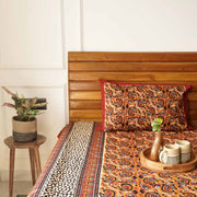 local-kala-kesar-kalamkari-flat-fitted-bedsheet-90x108-inches