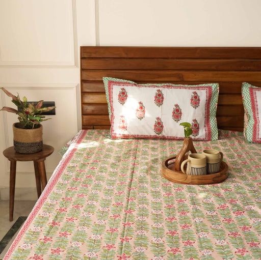 local-kala-anarkali-peach-flat-fitted-bedsheet-90x108-inches
