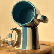 Nurture India Baby Blue Stripe Ceramic Coffee Cup 7-oz