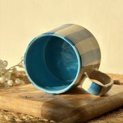 Nurture India Baby Blue Stripe Ceramic Coffee Cup 7-oz