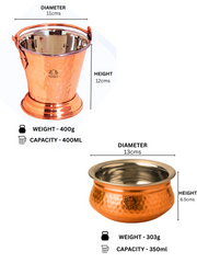 Copper Hammered Serving Bucket & Handi Bowl – Serving Bowl