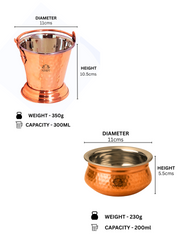 Copper Hammered Serving Bucket & Handi Bowl – Serving Bowl