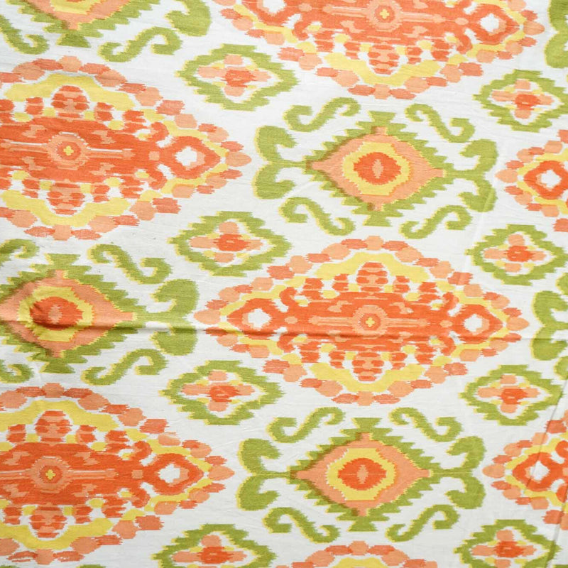 local-kala-ikkat-orange-flat-fitted-bedsheet-90x108-inches