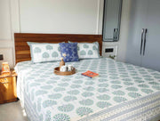 local-kala-peacock-green-flat-i-fitted-bedsheet-108x108-inches