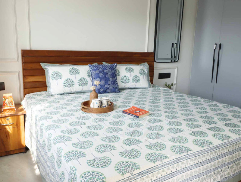 local-kala-peacock-green-flat-i-fitted-bedsheet-108x108-inches