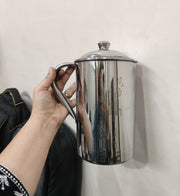 Stainless Steel Laser Printed Jug with Sturdy Handle and Lid