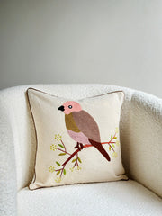 Nurture India on Tree Embroidered Cushion Cover 16x 16-Inch