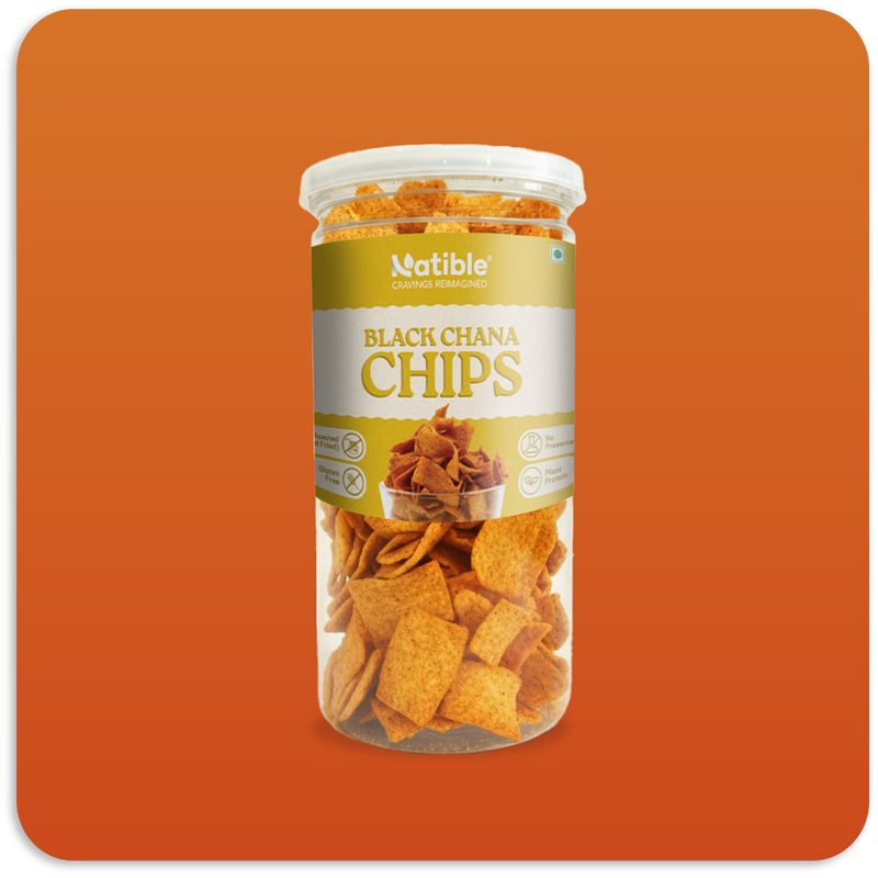 Natible Black Chana Chips – Crunchy Savory Snack (4.94 oz)
