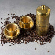 Brass Coffee Filter Medium & Davara Tumbler Combo – Kitchen Utensil