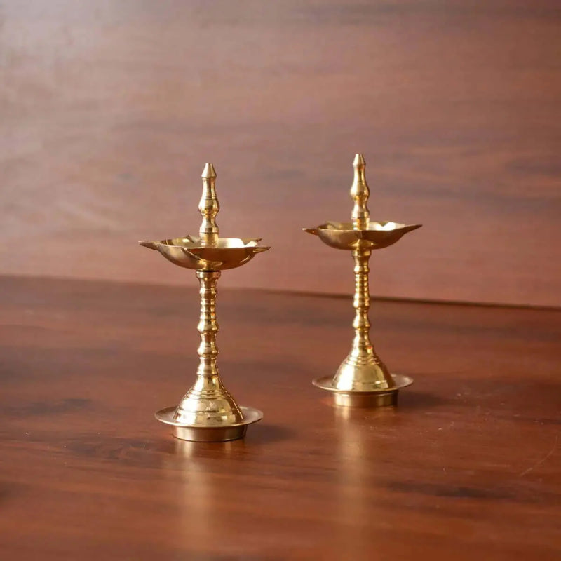 Brass Decor Pooja Lamp - Extra Small Set Of 2 – Gift Set