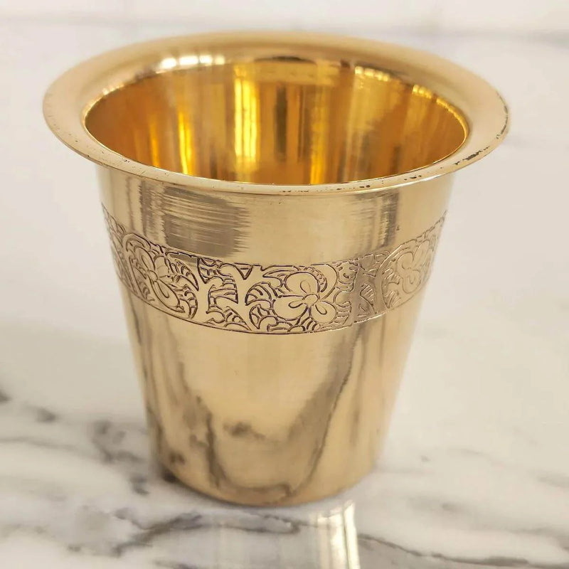 Brass Etched Tea Glass – Drink Tumbler
