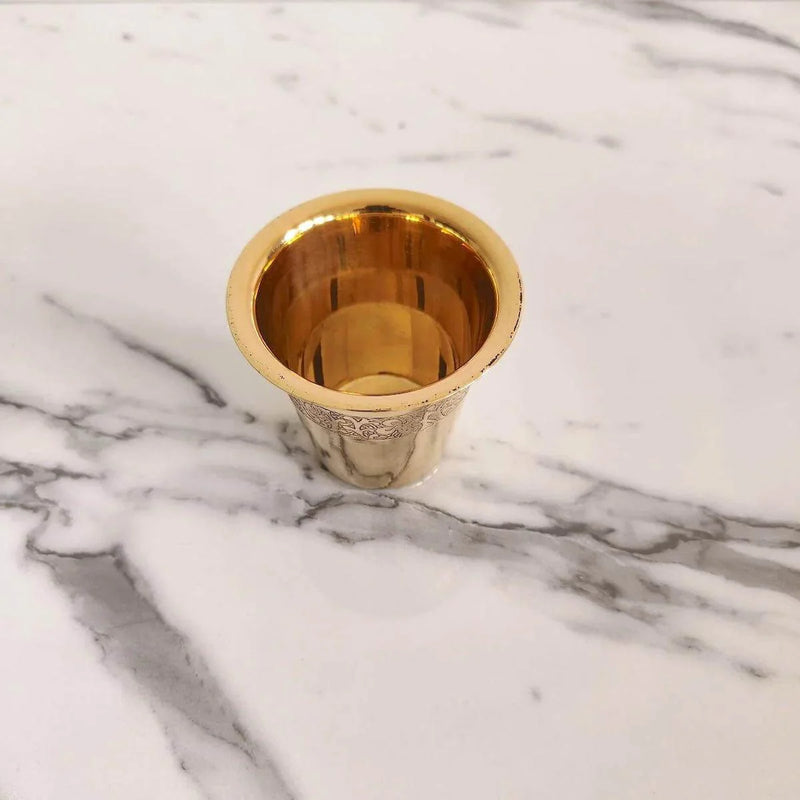 Brass Etched Tea Glass – Drink Tumbler