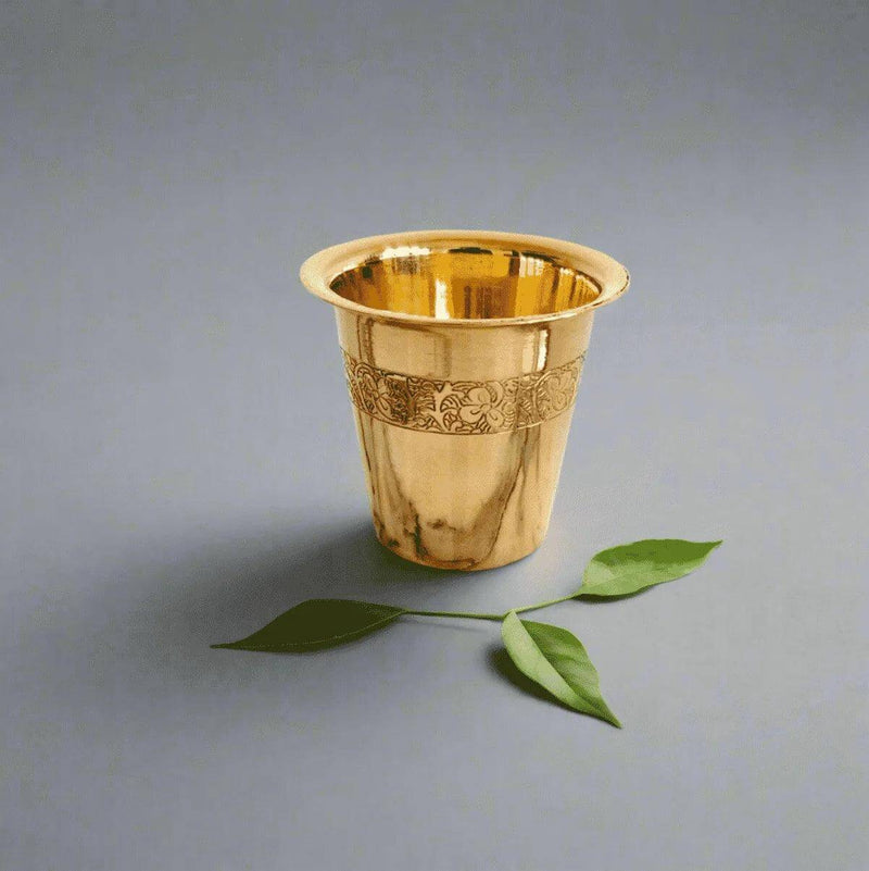 Brass Etched Tea Glass – Drink Tumbler