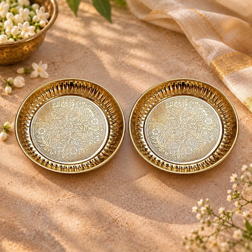 zishta-brass-floral-pooja-plate-small-set-of-2