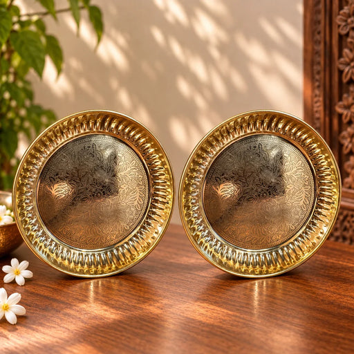 zishta-brass-floral-pooja-plate-small-set-of-2