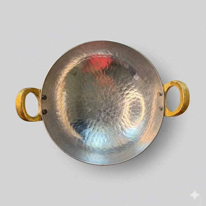 Brass Kadai without lid - Small – Brass Cooking Wok