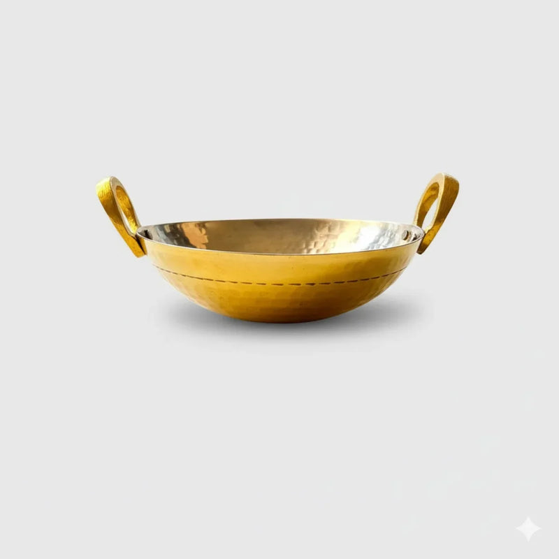 Brass Kadai without lid - Small – Brass Cooking Wok