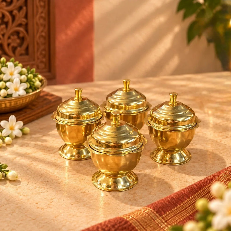 zishta-brass-kamal-sindhoor-dibbi-set-of-4