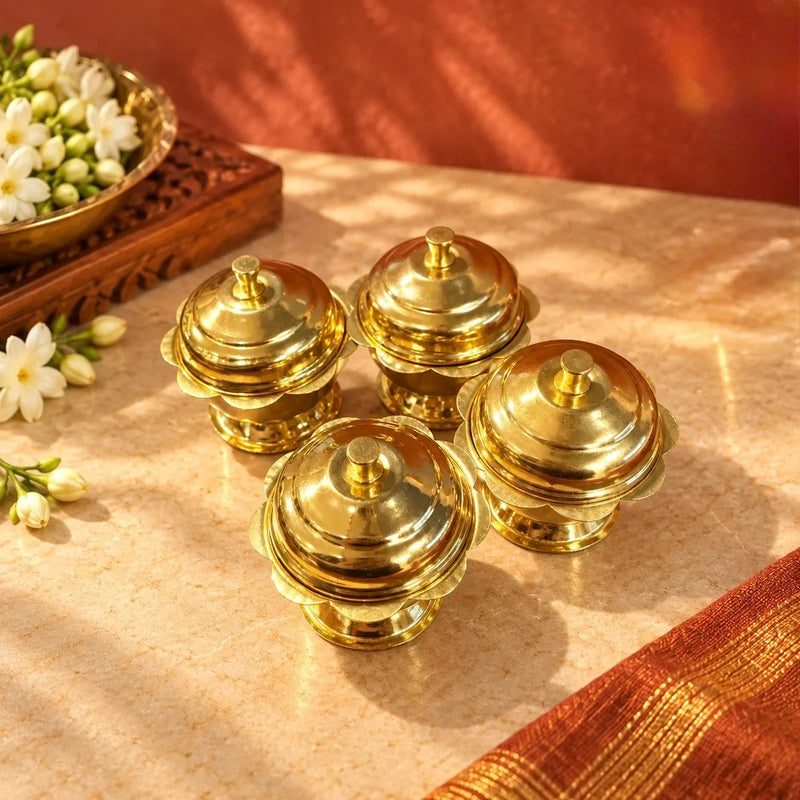 zishta-brass-kamal-sindhoor-dibbi-set-of-4