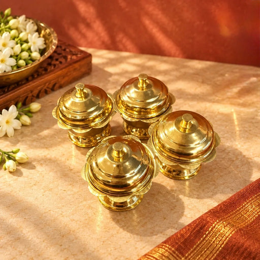 zishta-brass-kamal-sindhoor-dibbi-set-of-4