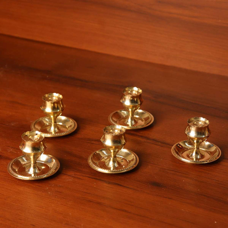 Brass lotus incense stick holder set of 5 – Incense Holder