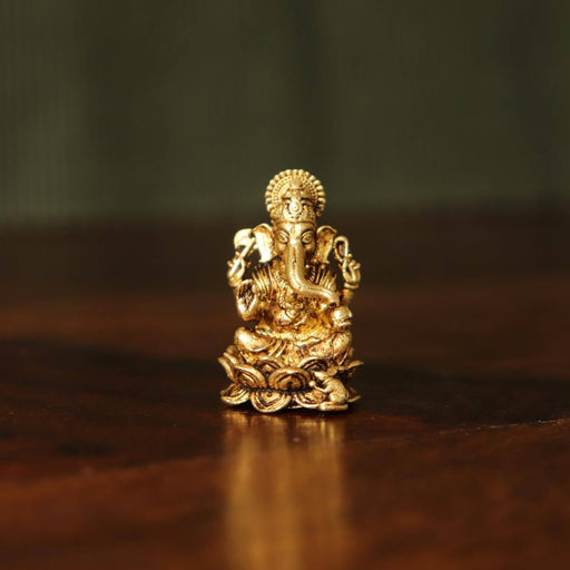 Brass Mini Ganesha idol Polished – Hindu Lord Ganesha Statue