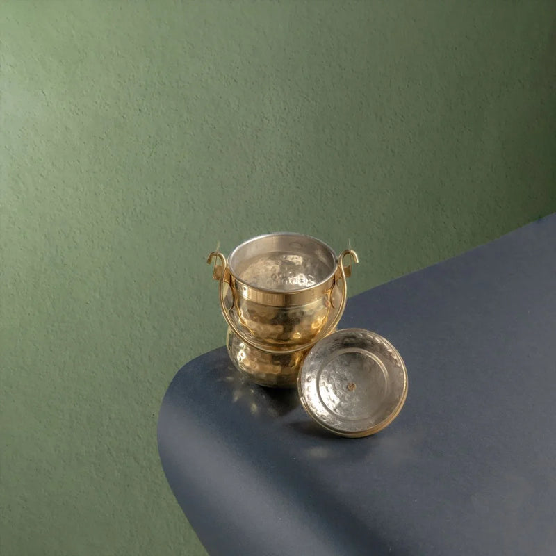 Brass Pot Shaped Storage Ghee Thooku – Brass Ghee Container