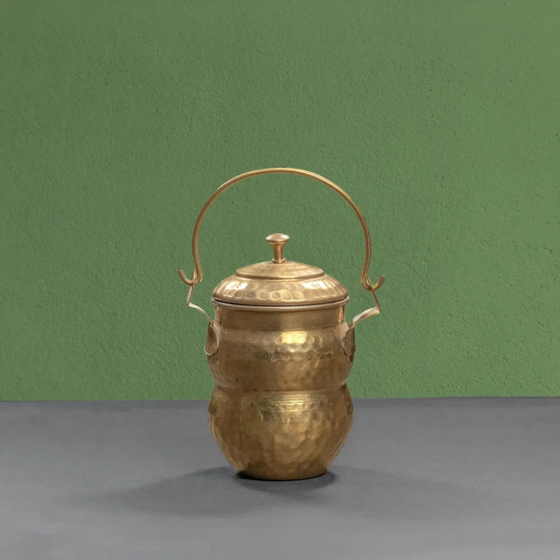 Brass Pot Shaped Storage Ghee Thooku – Brass Ghee Container