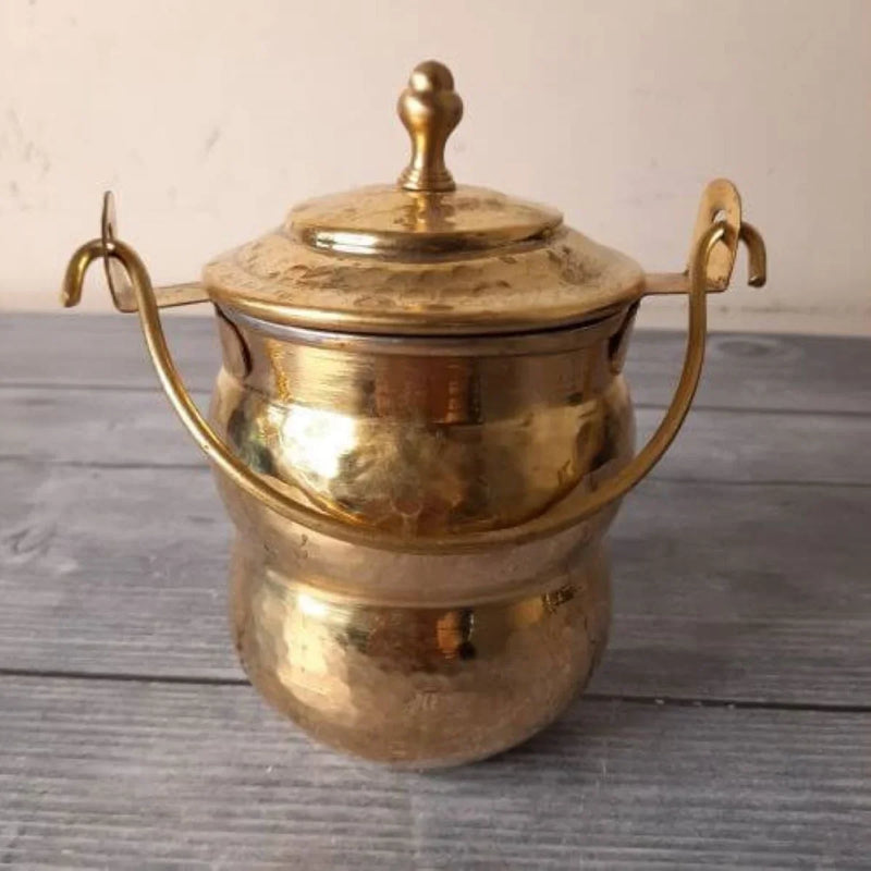 Brass Pot Shaped Storage Ghee Thooku – Brass Ghee Container