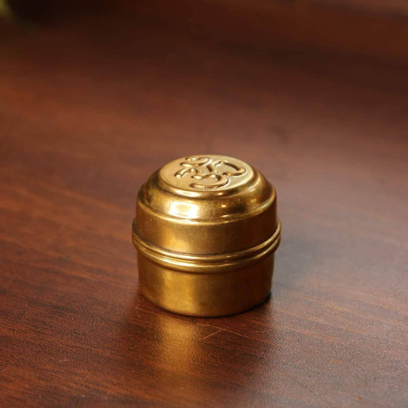 Brass Sindoor Dibbi OM-Set of 4 – Gift Set