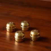 Brass Sindoor Dibbi OM-Set of 4 – Gift Set