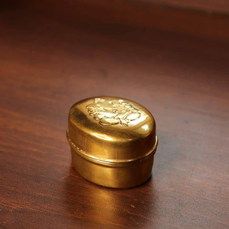 Brass Sindoor Dibbi Oval Set Of 4 – Gift Set