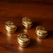 Brass Sindoor Dibbi Oval Set Of 4 – Gift Set