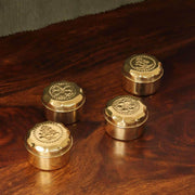 Brass Sindoor Dibbi Round Set Of 4 – Gift Set