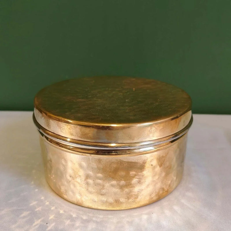 Brass Storage Dabba Hammered Container – Utensil