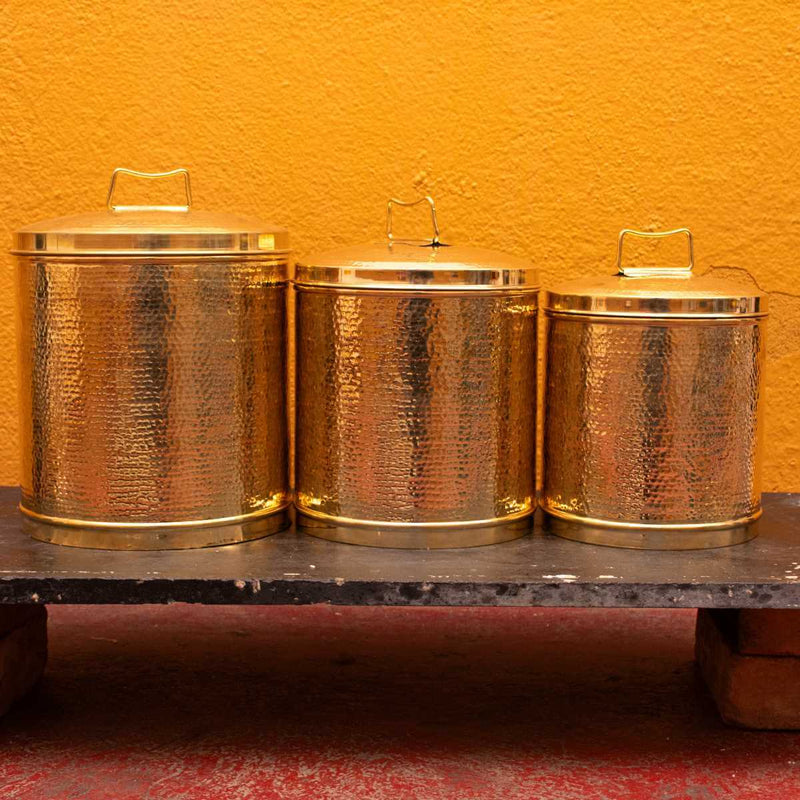 Brass Storage Pawali / Drum – Utensil