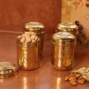 Brass Storage Canister Hammered - Small (Set of 2) – Gift Set