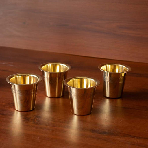 Brass Tumbler Etched-Set of 4 – Drink Tumbler